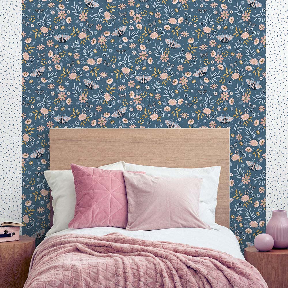 Muriva Sweet Meadow Blue Wallpaper Image 2