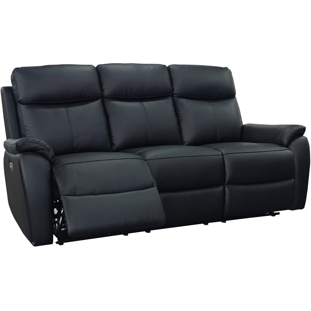 Aspire Kingsmere 5 Seater Black Leather Power Recliner Sofa Set Image 3