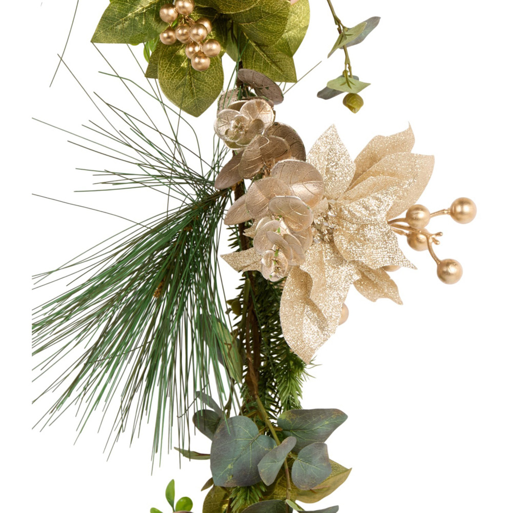 Gold Poinsettia Bauble Garland Image 4