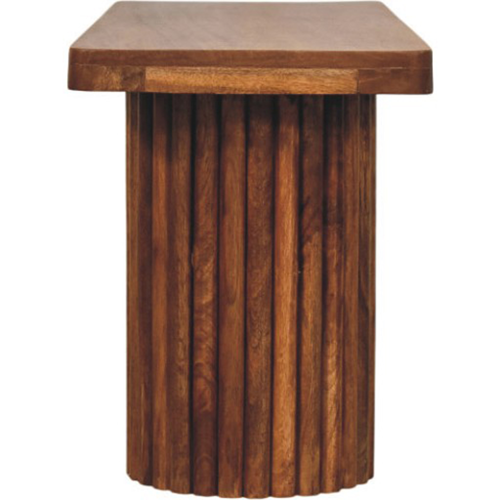 Artisan Furniture Astoria Brown 2 Seater Solid Wood Fluted Bench Image 6