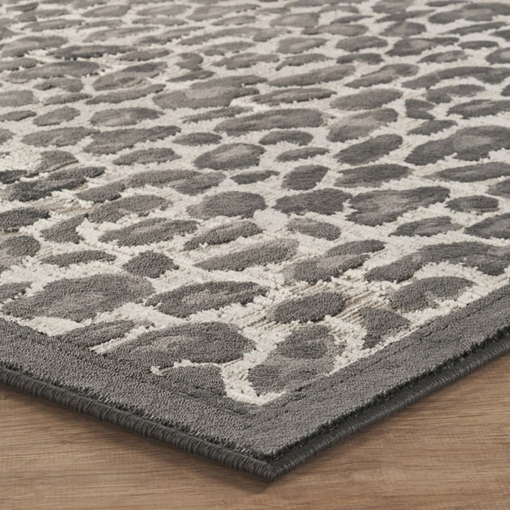 Mayfair Living Room Area Rug Metallic Sheen Contemporary Modern Leopard Design - Black 120cm x 170cm Image 4