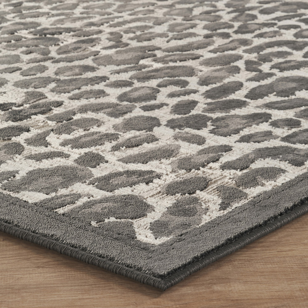 Mayfair Living Room Area Rug Metallic Sheen Contemporary Modern Leopard Design - Black 200cm x 290cm Image 4