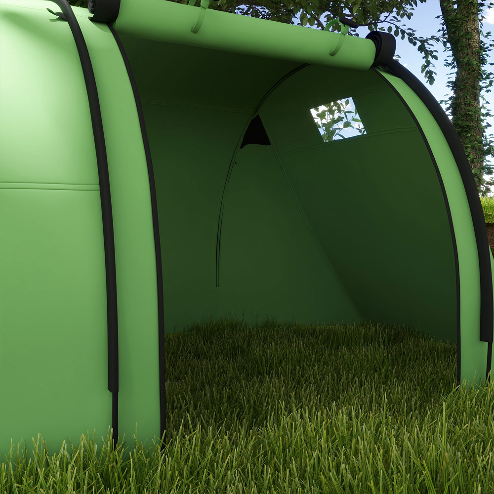 Outsunny 3-4 Person Waterproof Family Camping Tent with Bedroom and Living Room Green Image 8