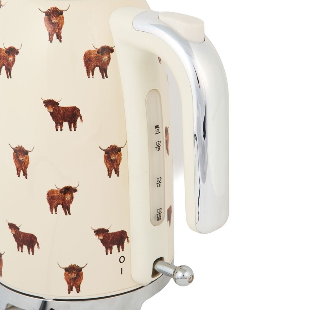 Highland Cow Stainless Steel Kettle Cream Image 5