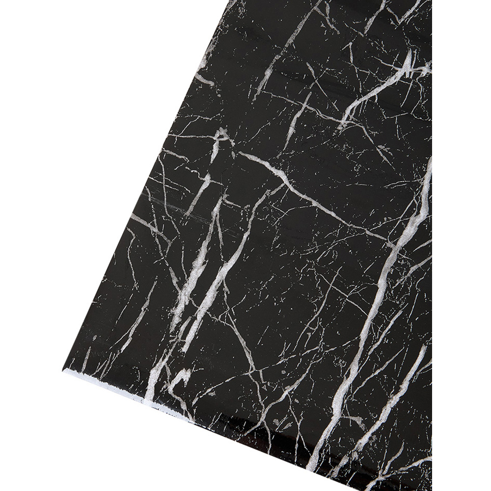 Living and Home Marble Effect Black PVC Self Adhesive Wallpaper Image 3