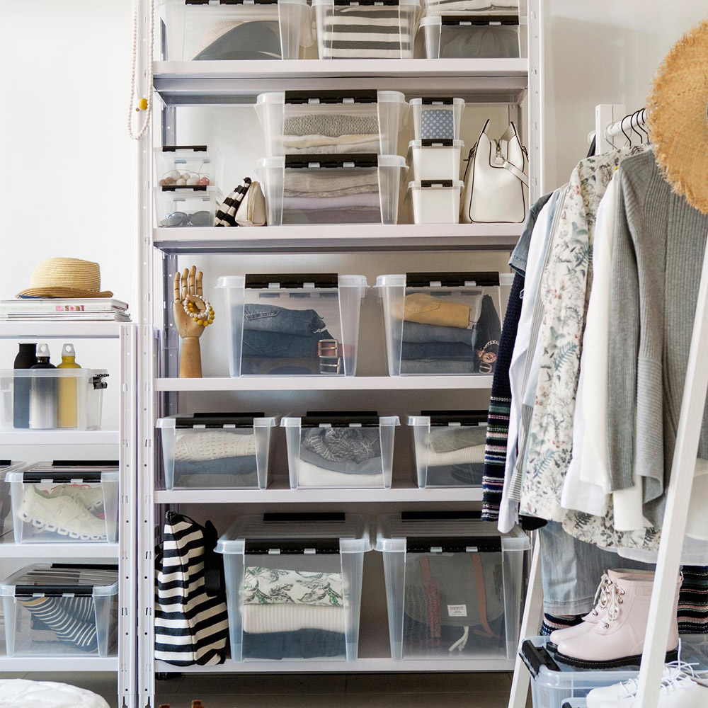 SmartStore Clear Plastic Storage Box with Clip Lock Lid 52L 2 Pack Image 4