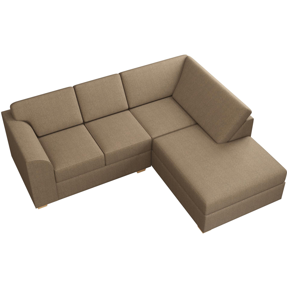 Modo 3 Seater Nutmeg Venice Right Hand Fixed Back L-Shape Corner Sofa Image 4