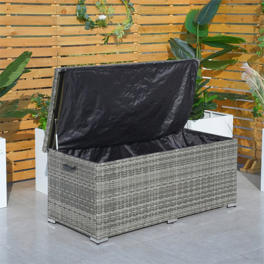 Direct Wicker 495L Medium Grey Garden Rattan Storage Box Image 3