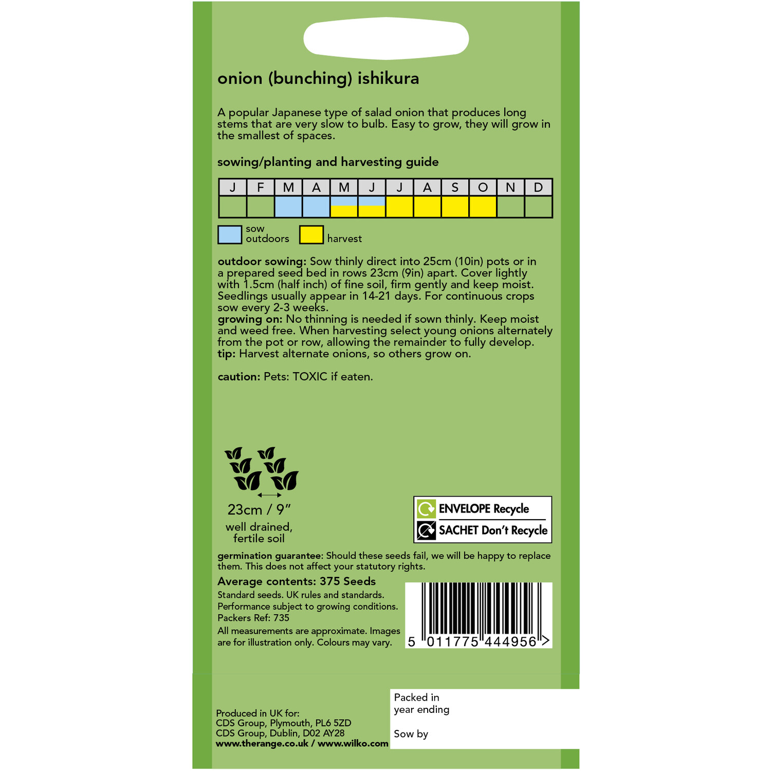 Wilko Bunching Ishikura Onion Seeds Image 2