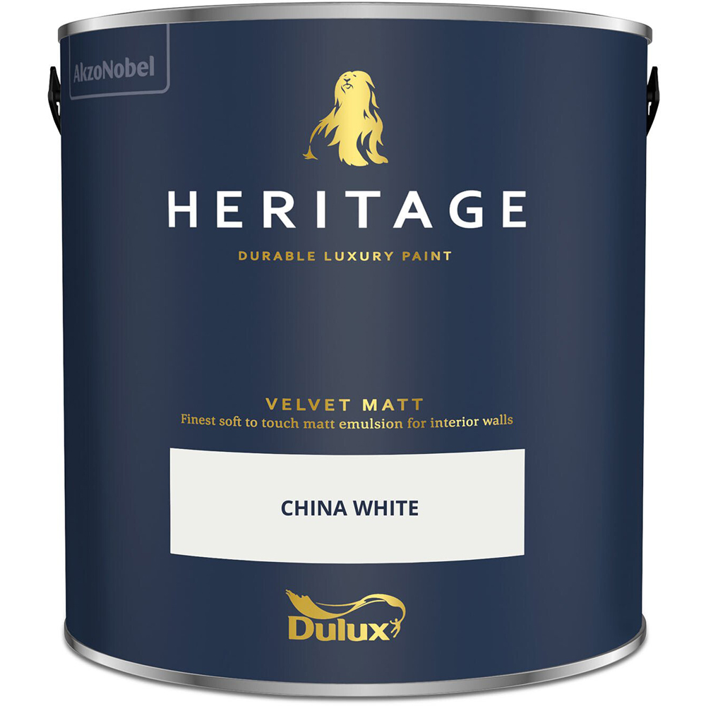 Dulux Heritage Walls and Ceilings China White Velvet Matt Emulsion Paint 2.5L Image 2