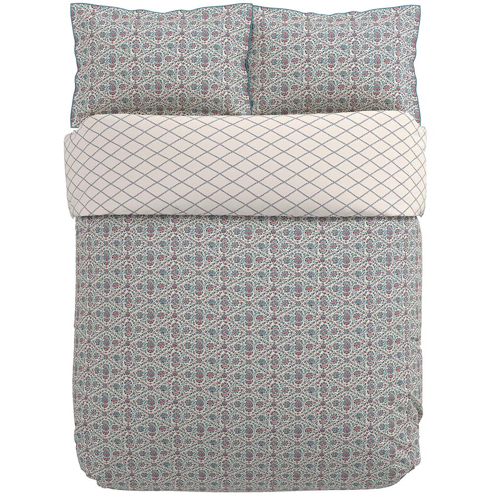 V&A Indian Lattice Single Red and Teal Duvet Set Image 2