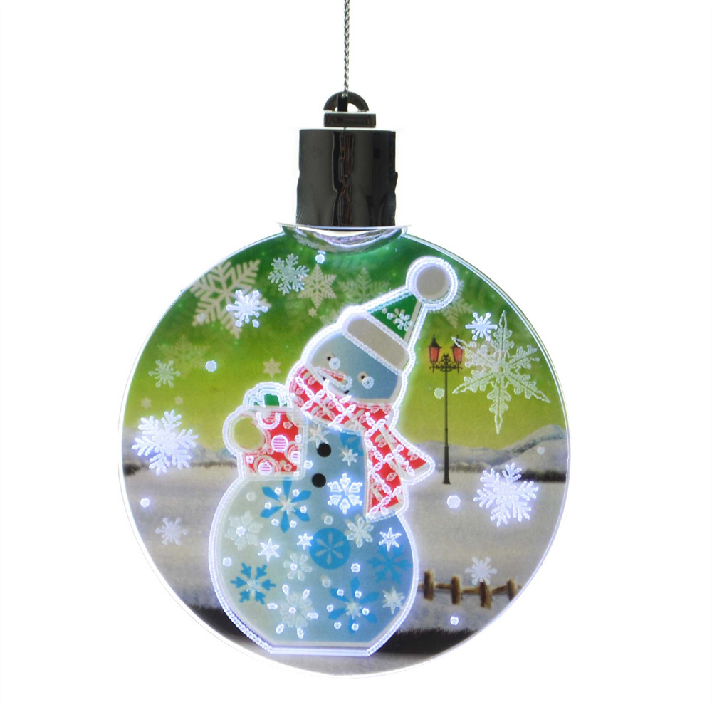Shatchi 3D Snowman LED Christmas Hanging Decoration Image 2