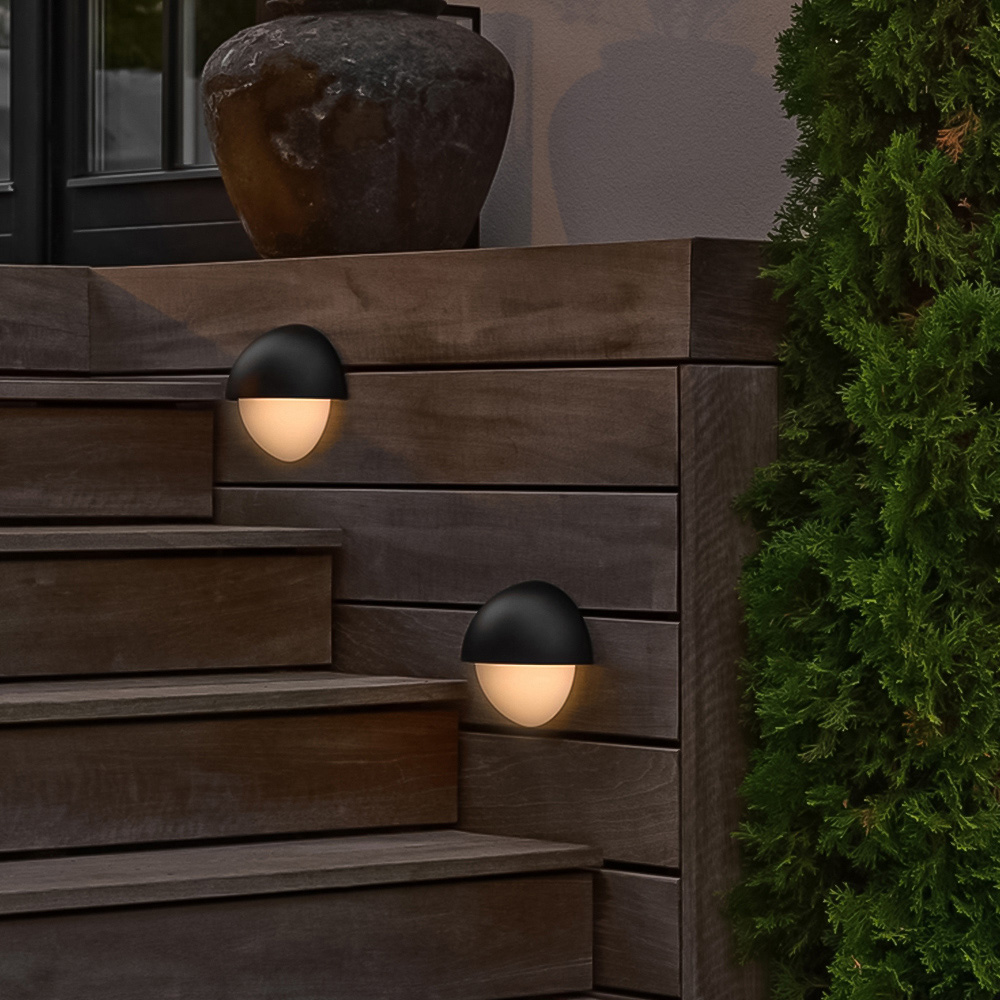 Nordlux Scorpius Black Round Outdoor Wall Light Image 2