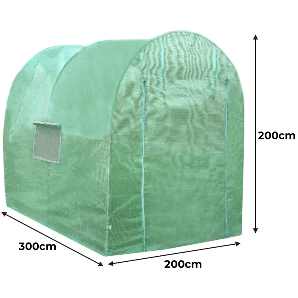 MonsterShop Green PE Cover Polytunnel 9.8 x 6.5ft Greenhouse with Racking Image 6