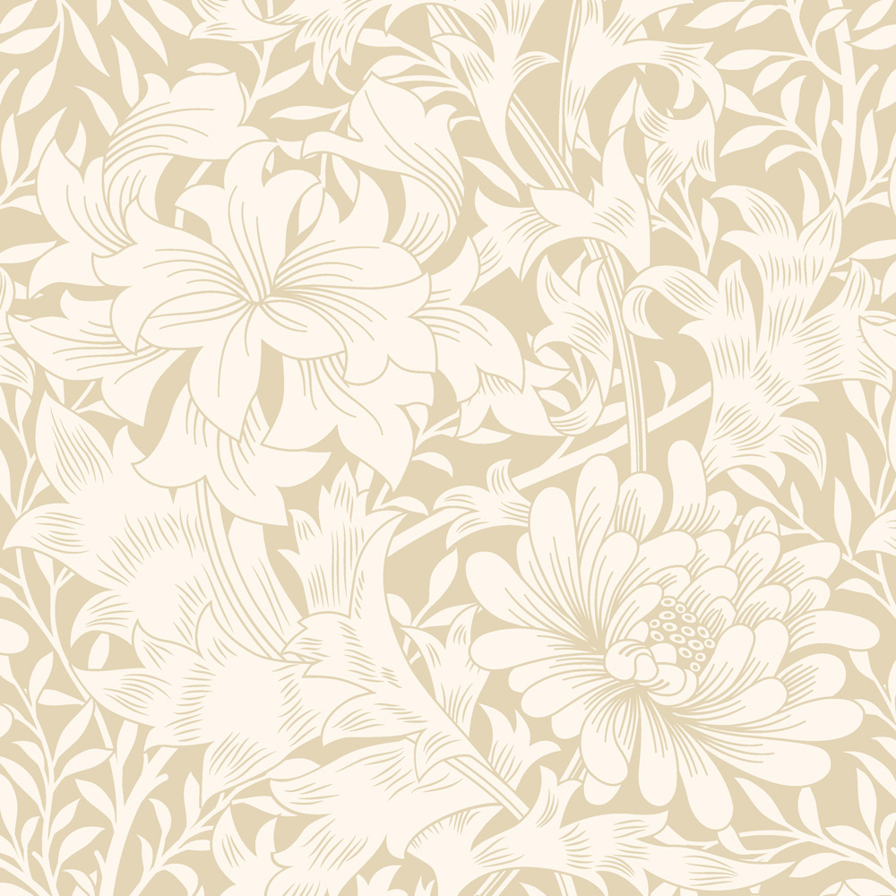 Hoopla Walls Chrysanthemum Flax Non Woven Wallpaper Image 1