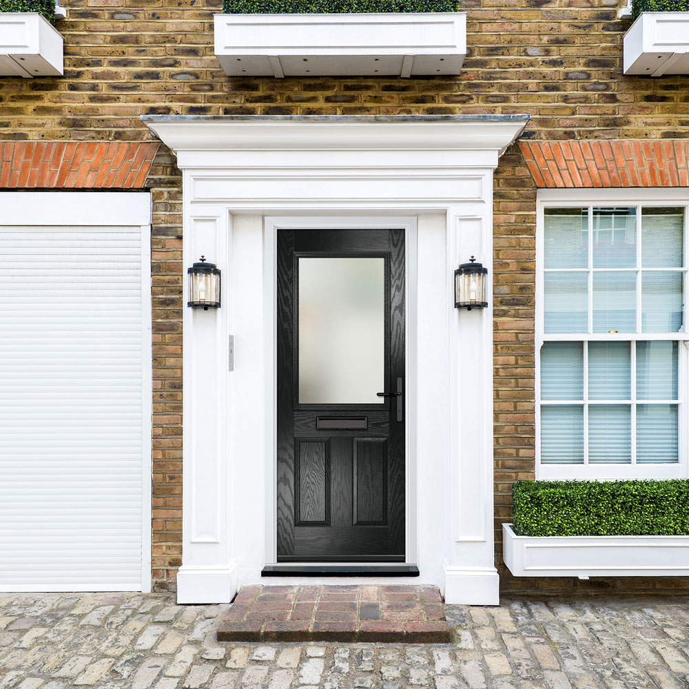 Crystal-Direct Lytham Black GRP Stipolytte Glass Left Hand Open Front Door 2090 x 920mm Image 2