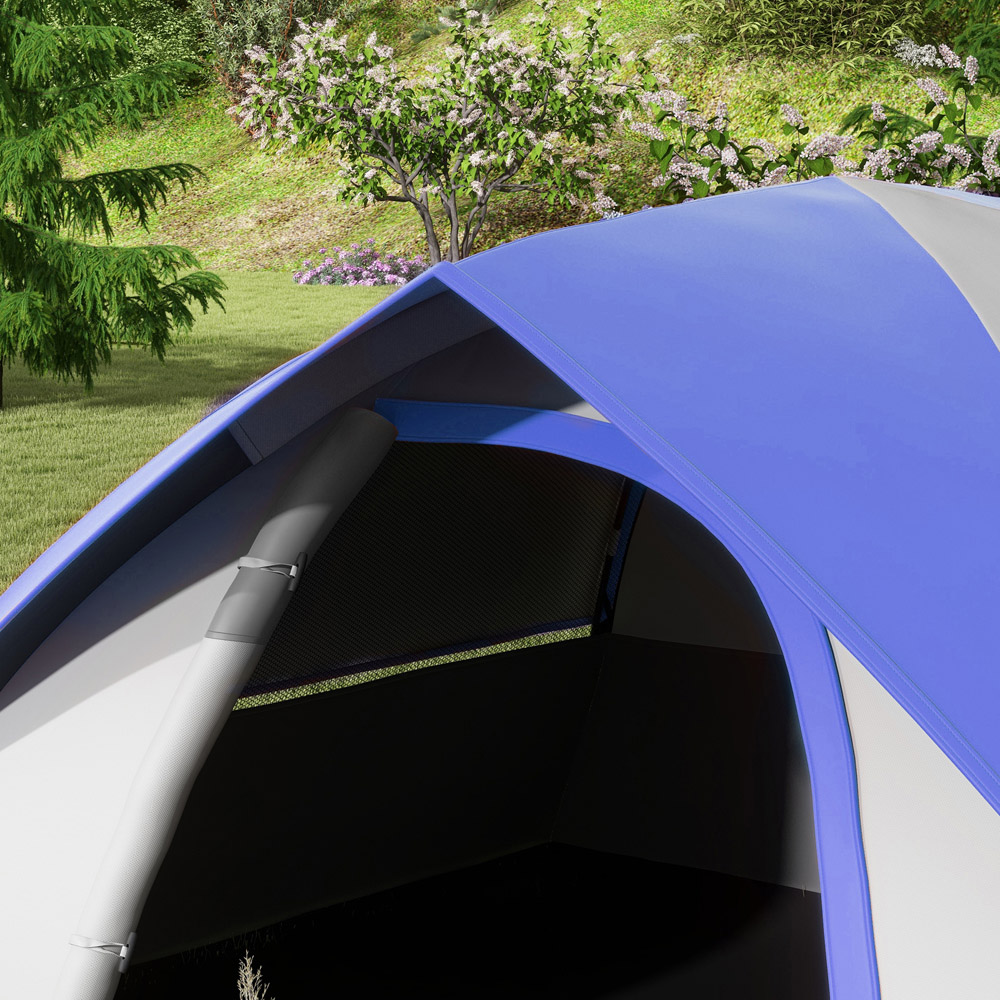 Outsunny 2 Person Waterproof Camping Tent with Sewn-in Groundsheet Blue Image 3
