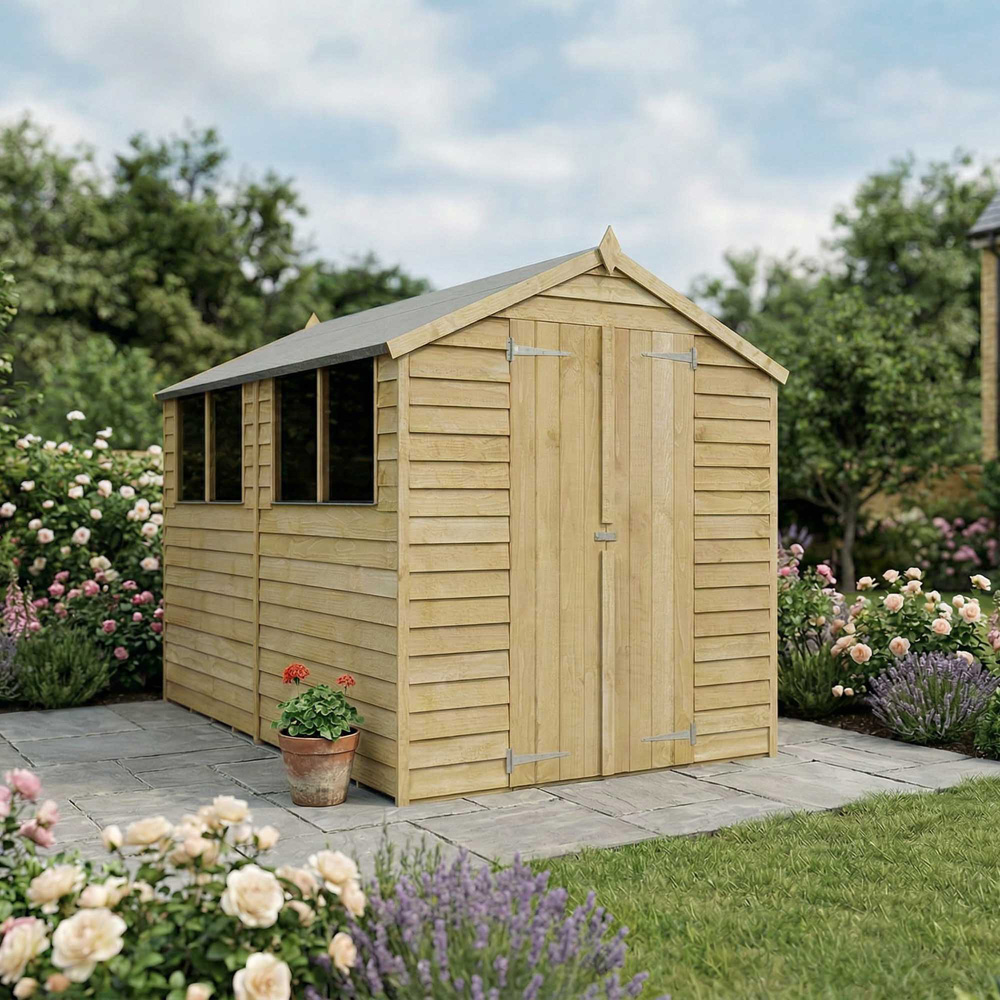 Mercia 10 x 6ft Double Door Overlap Apex Shed with Window Image 2