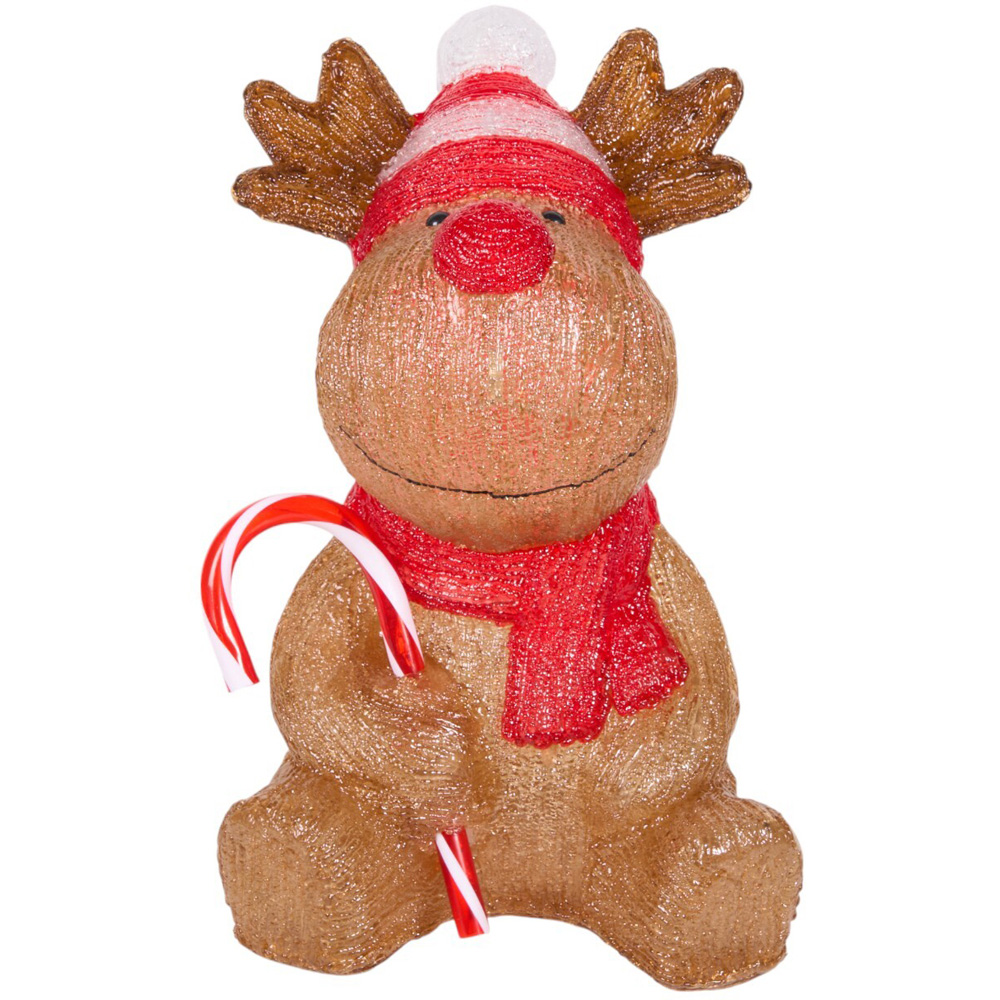 Acrylic Festive ReindeerBrown Image 2