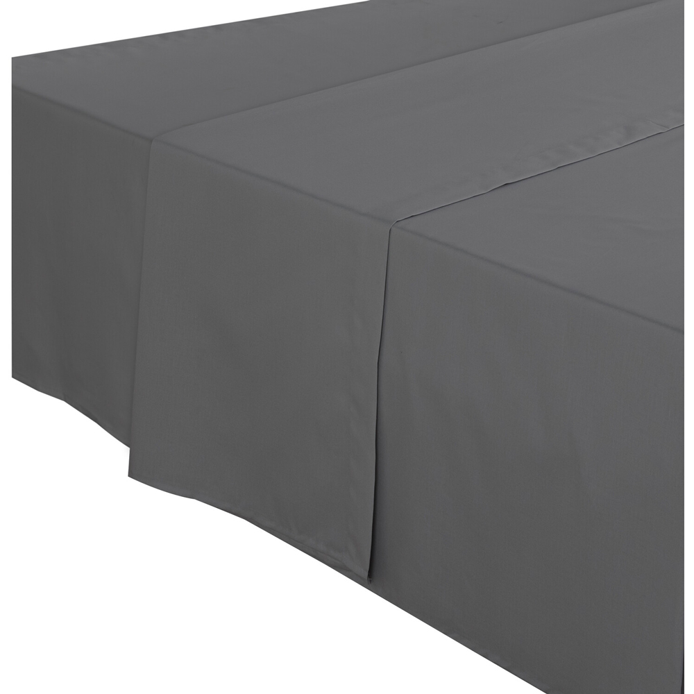 My Home King Size Charcoal Flat Bed Sheet Image 2