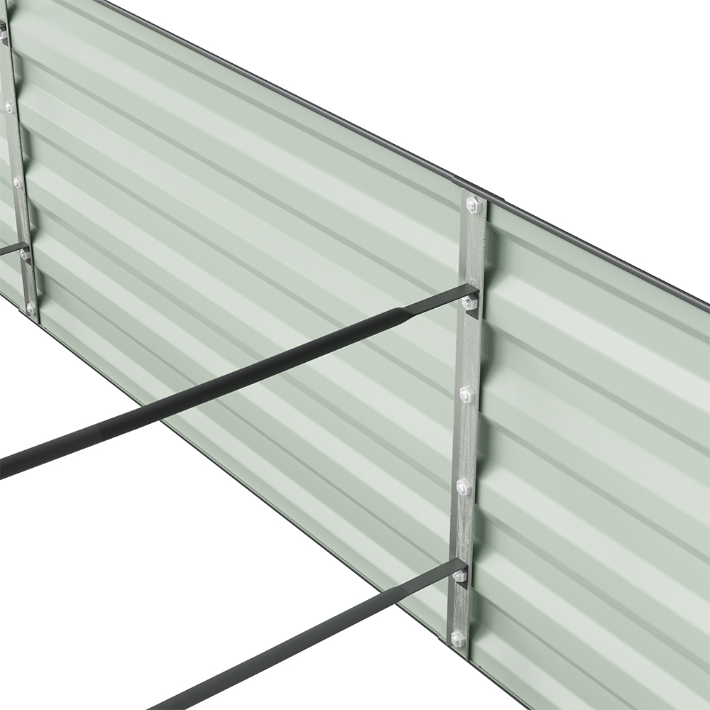 Living and Home Black Large Rectangular Galvanised Steel Raised Garden Bed 240 x 80cm Image 5