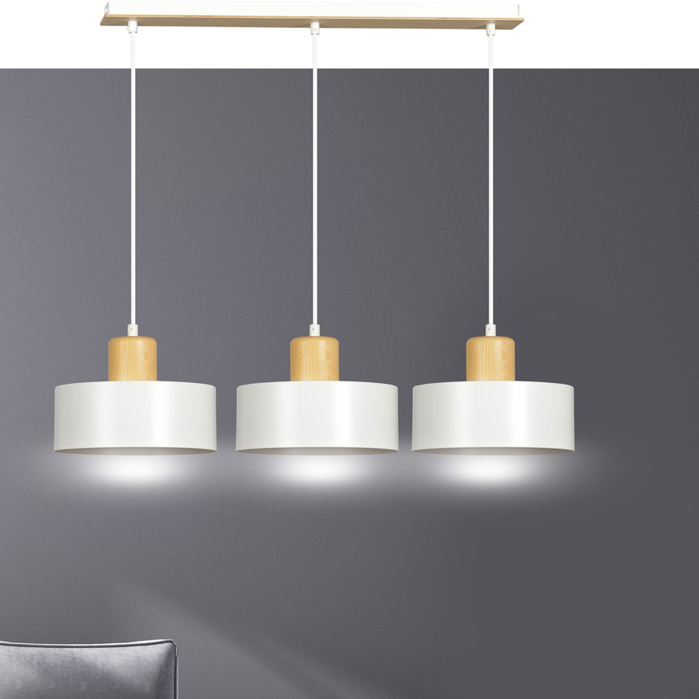 Emibig Torin 3 Light White Pendant Lamp Image 8