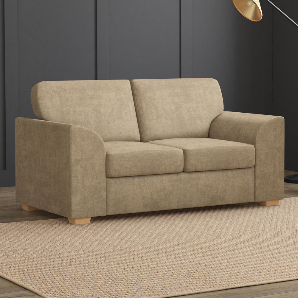 Modo 5 Seater Mink Plush Velvet Fixed Back Sofa Set Image 4