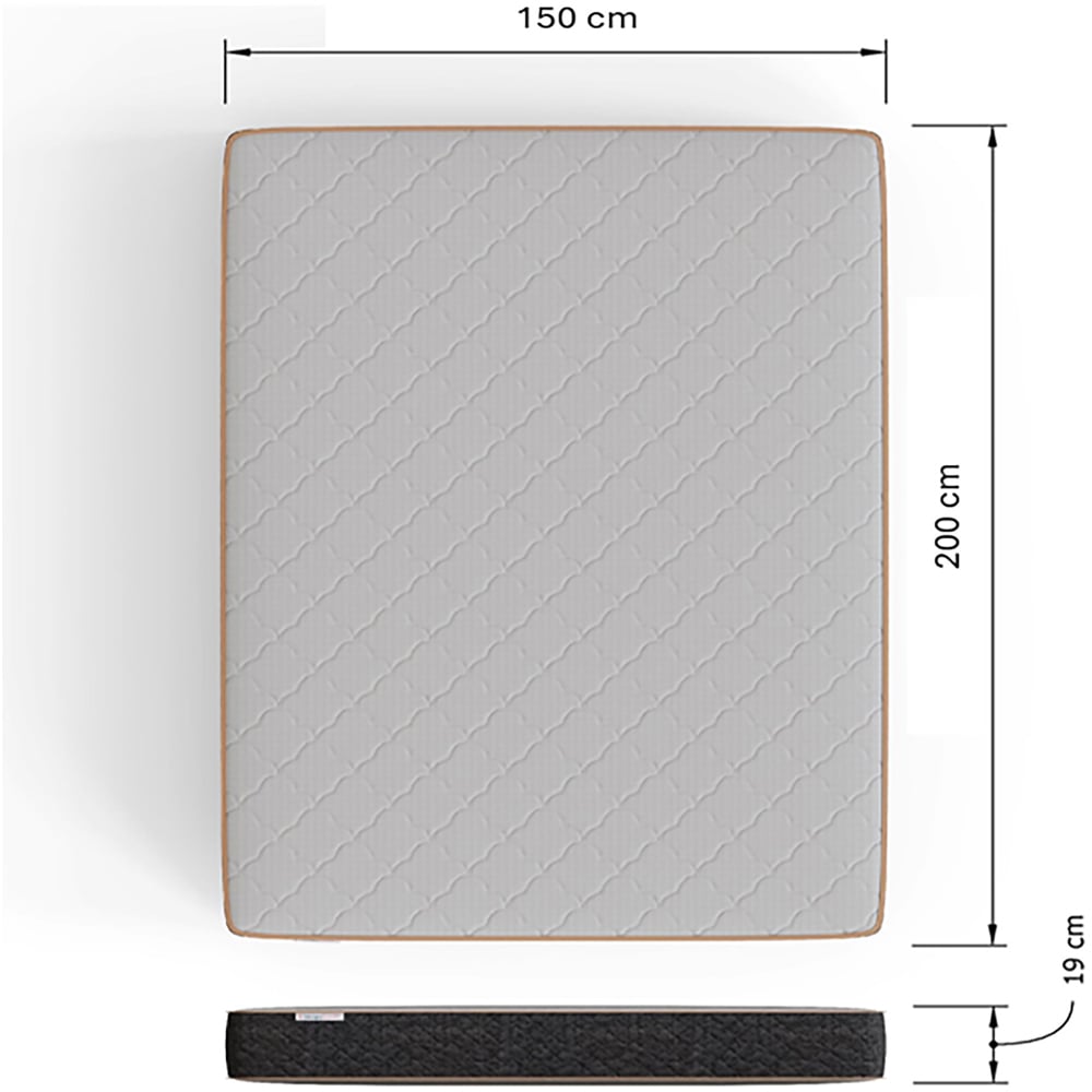 GFW King Size Grey Hopsack Fabric End Lift Ottoman Bed with Bonnell Mattress Image 9