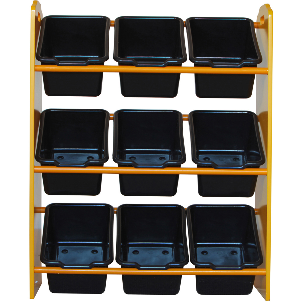 Kidsaw JCB Yellow and Black 9 Bin Storage Cabinet Image 3