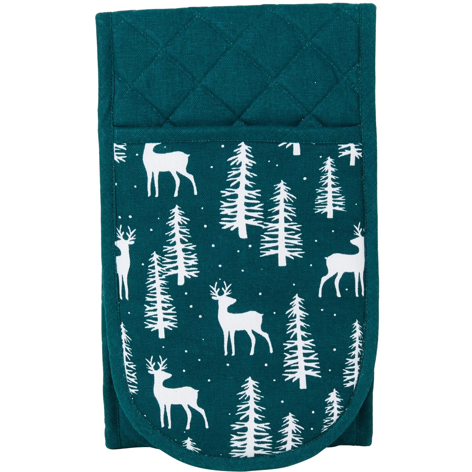 Reindeer Double Oven Glove - Green Image 2