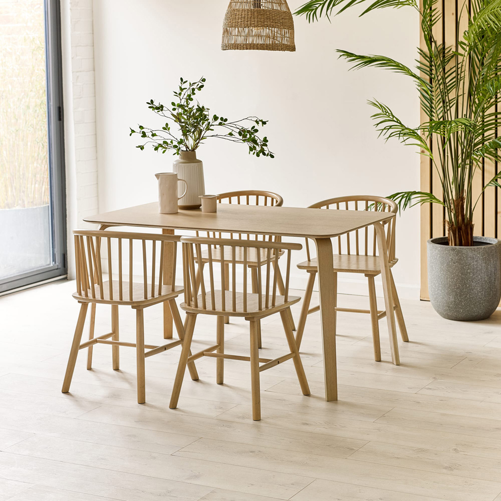 Julian Bowen Kaito Set of 2 Light Oak Effect Dining Chairs Image 8