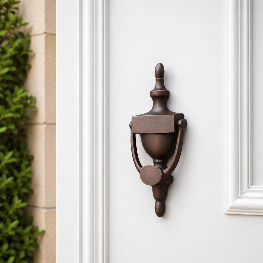 Spira Brass Aged Bronze Victorian Large Door Knocker Image 2