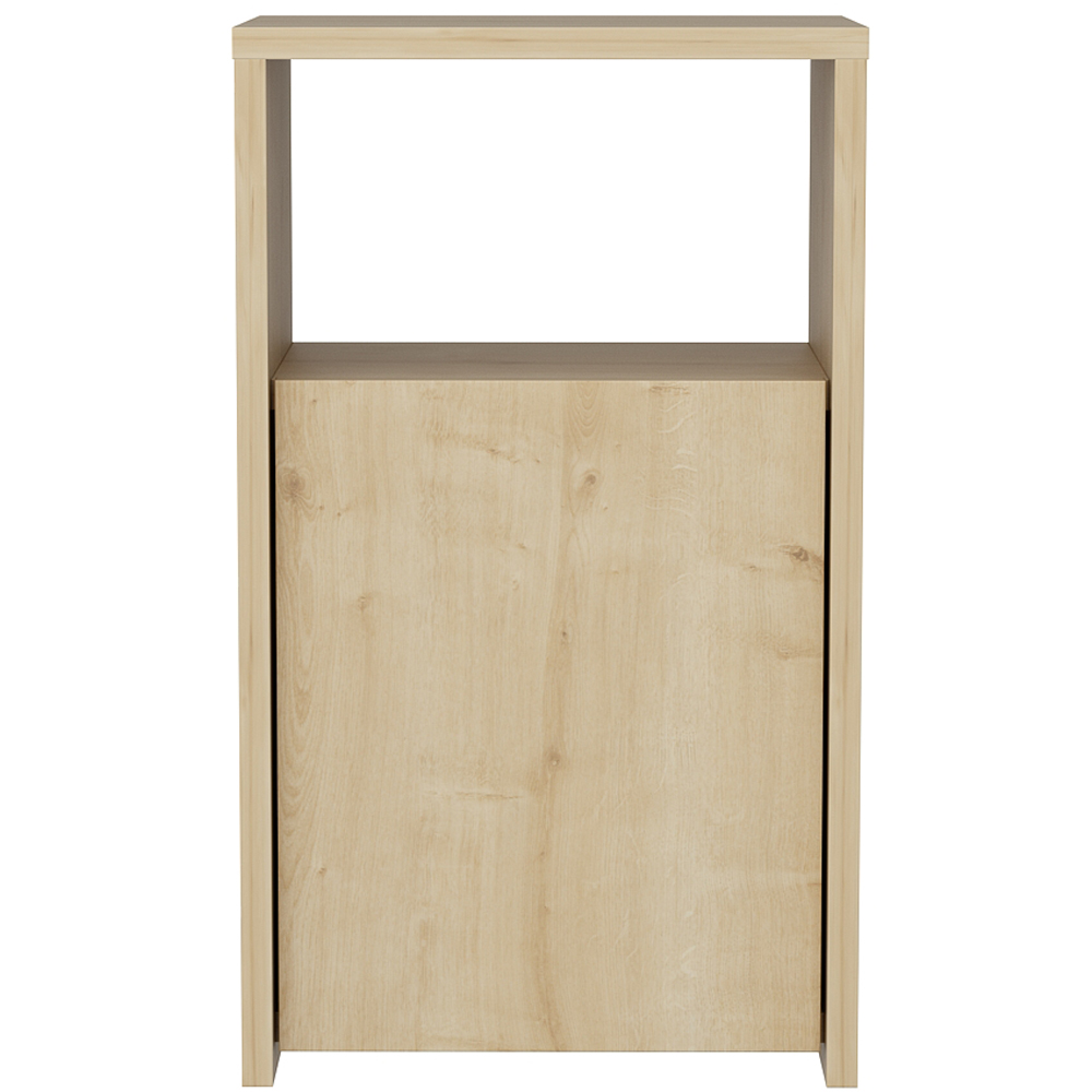Decorotika Carlin Single Door Single Shelf Oak Bedside Table Image 2