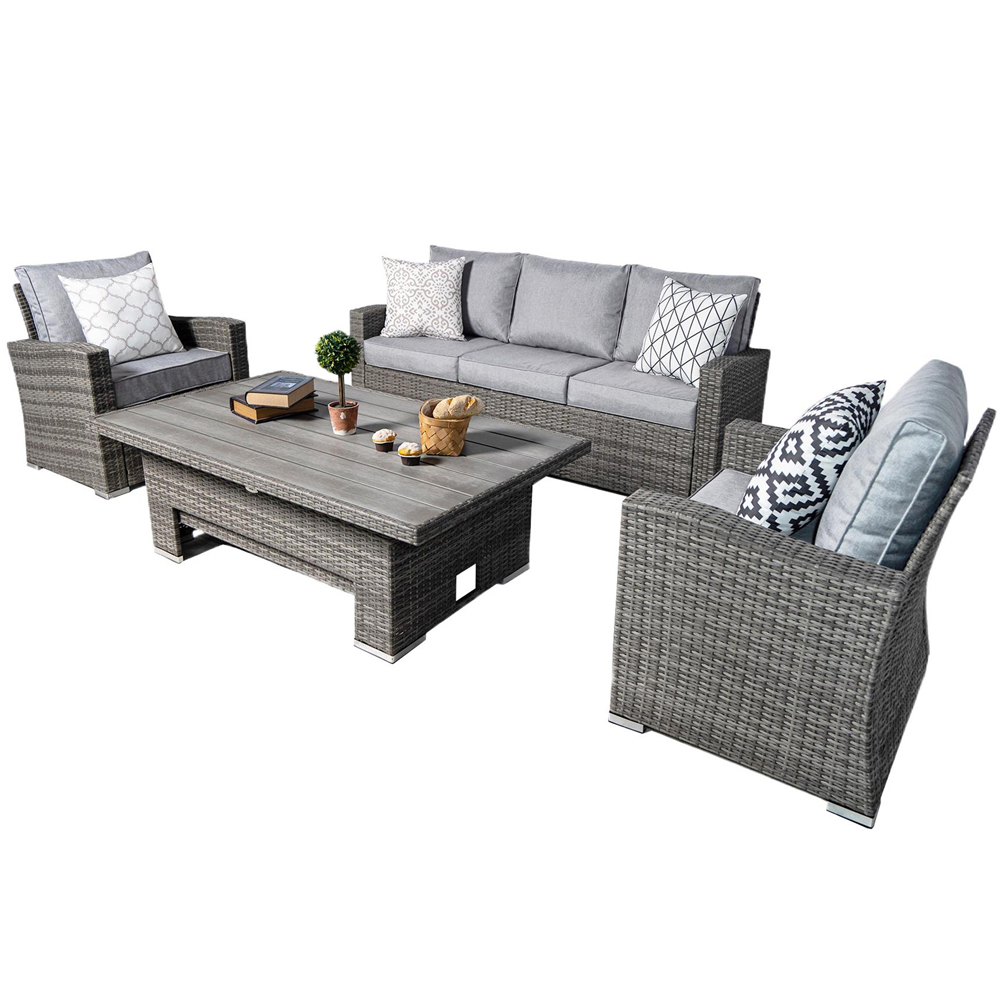 RayGar Vermont 5 Seater Rattan Garden Lounge Set Image 2