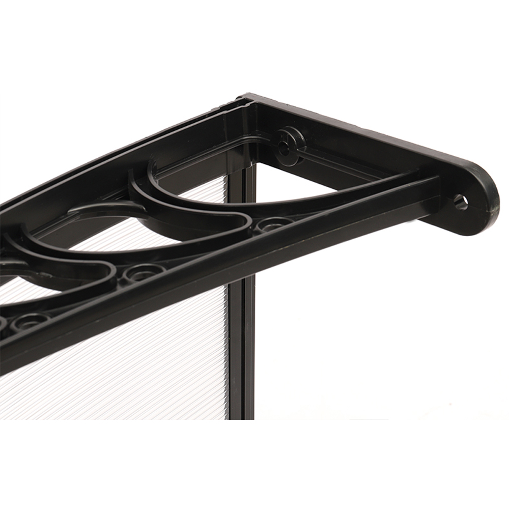 Living and Home Black Window and Door Awning Canopy with Brackets 1.5m Image 3