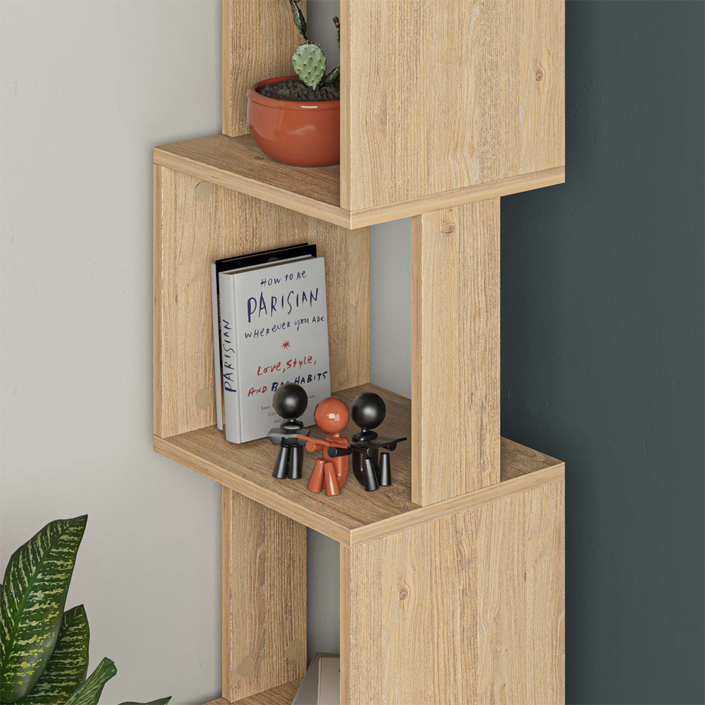 Decortie Piri Oak 5 Tier Tall Display Unit Image 3