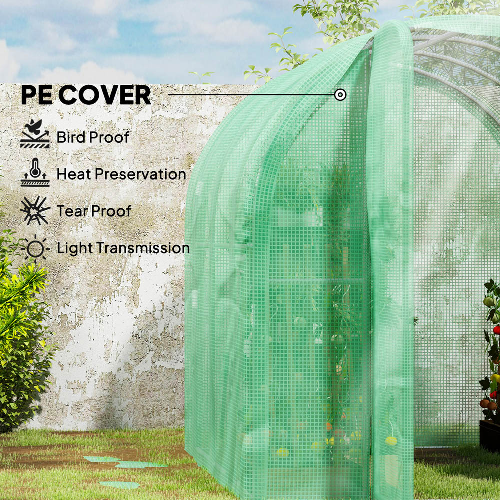 Outsunny 9.6 x 6.3ft Polytunnel Galvanised Steel Frame Greenhouse with Door Image 4