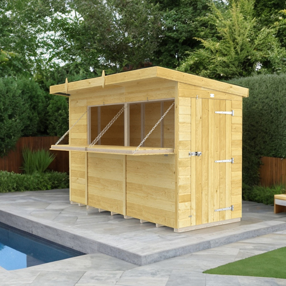 DIY Sheds 10 x 4ft Single Door Pressure Treated Tongue and Groove Timber Outdoor Bar Shed Image 6