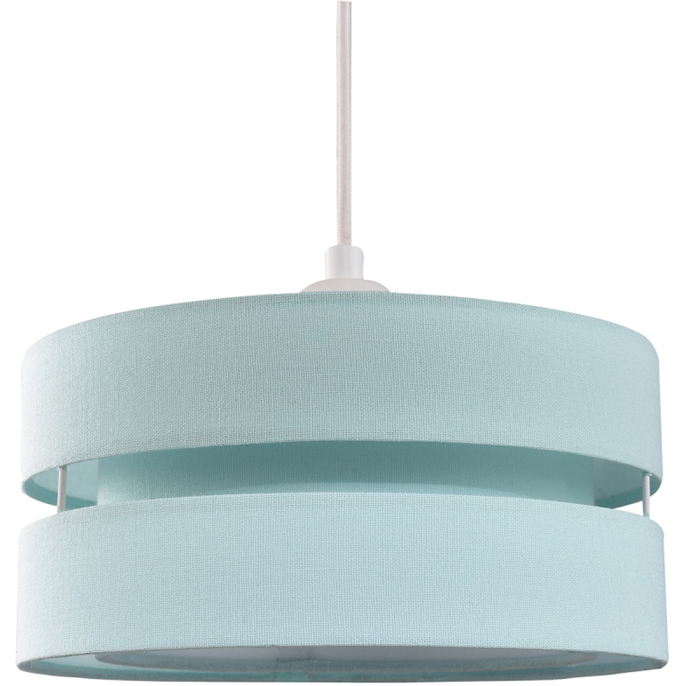 Happy Homewares 3 Tier Duck Egg Linen Fabric Pendant Shade Image 1