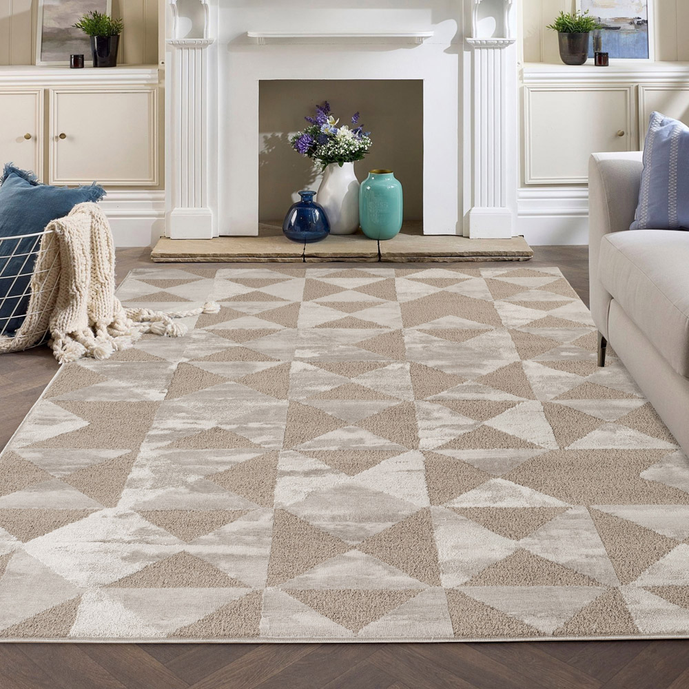 Desire Rugs Hamilton Mocha Geometric Triangle Mosaic Rug 200 x 290cm Image 5