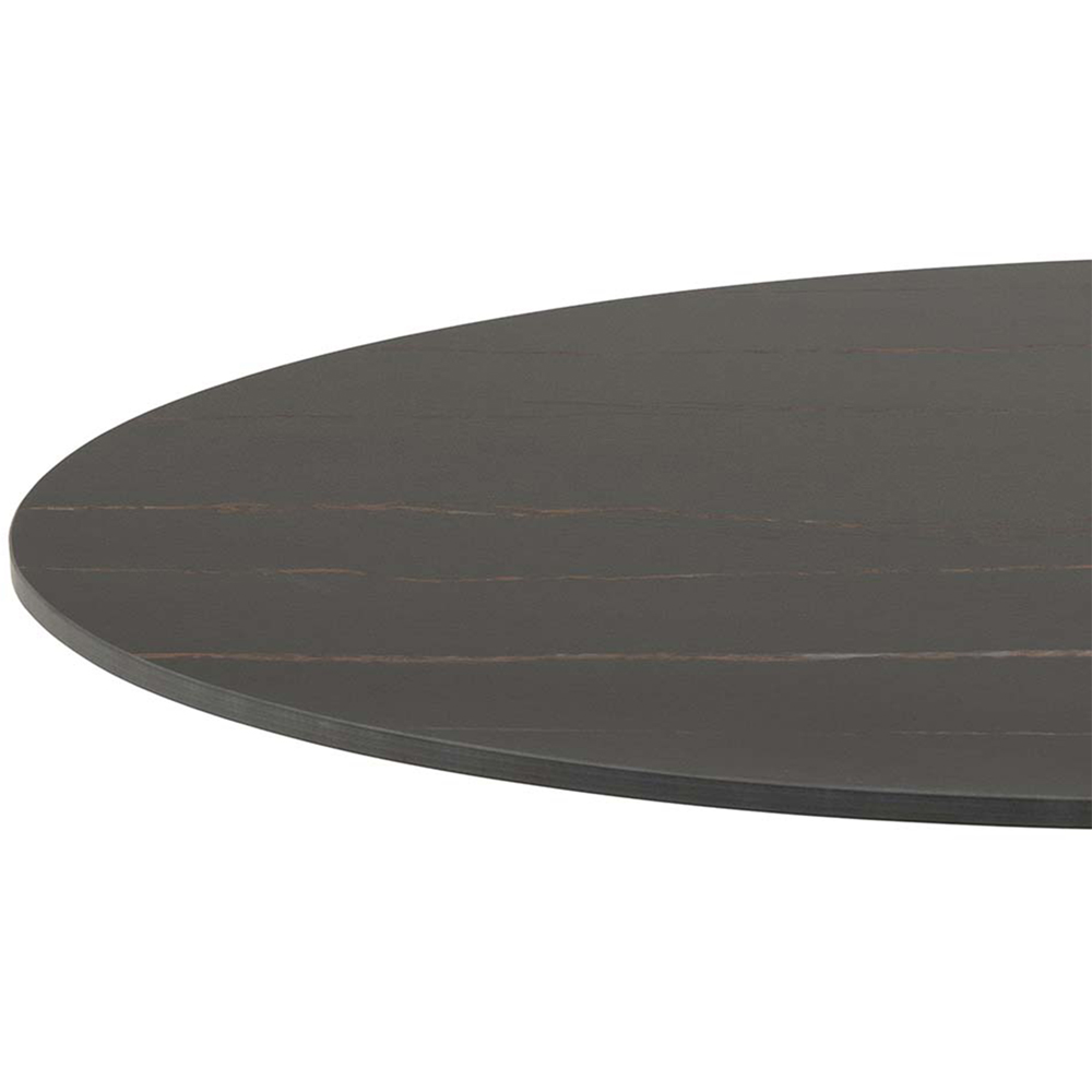 Florence Malta 4 Seater Ceramic Round Dining Table Set Black and Light Grey Image 6