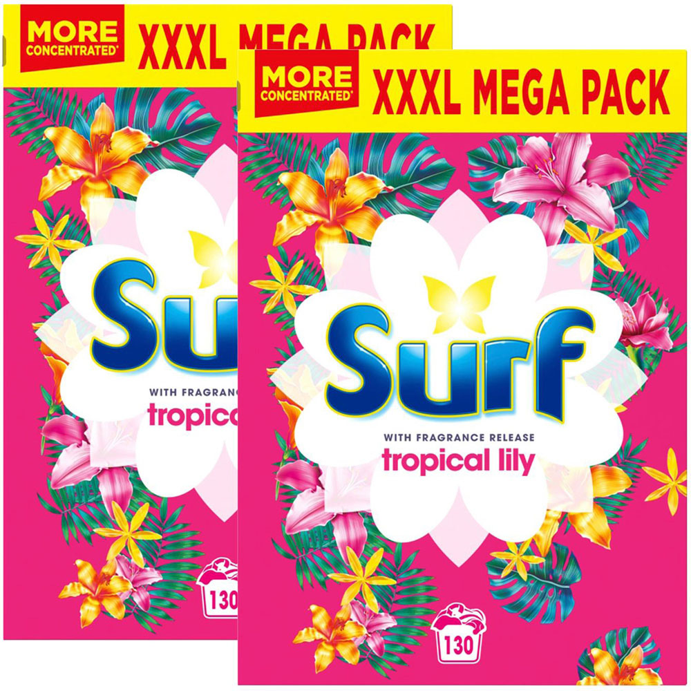 Surf Tropical Lily Laundry Powder 130 Washes 6.5kg 2 Pack Image 1