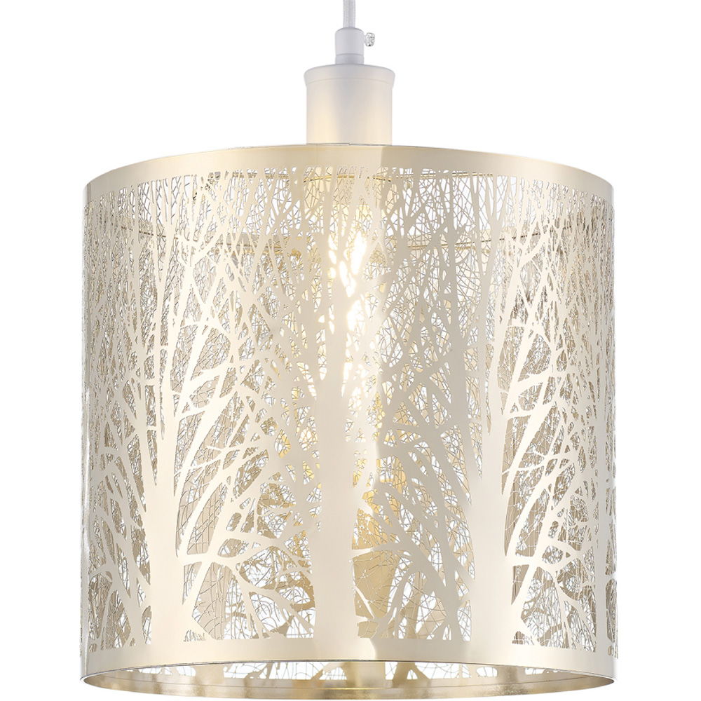 Happy Homewares Brushed Gold Metal Forest Pendant Shade Image 3