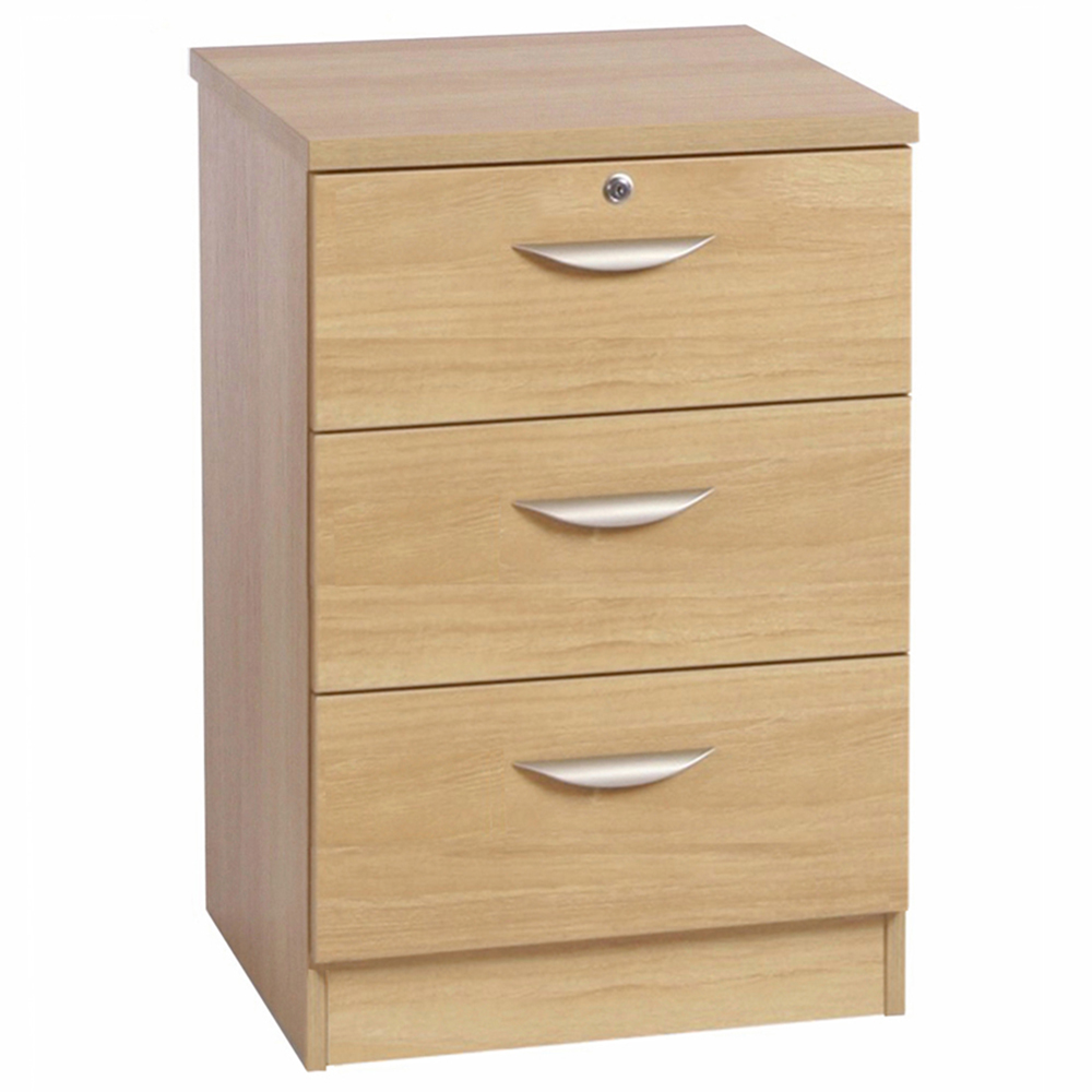 R White Cabinets 3 Drawer Brown Storage Unit Image 2