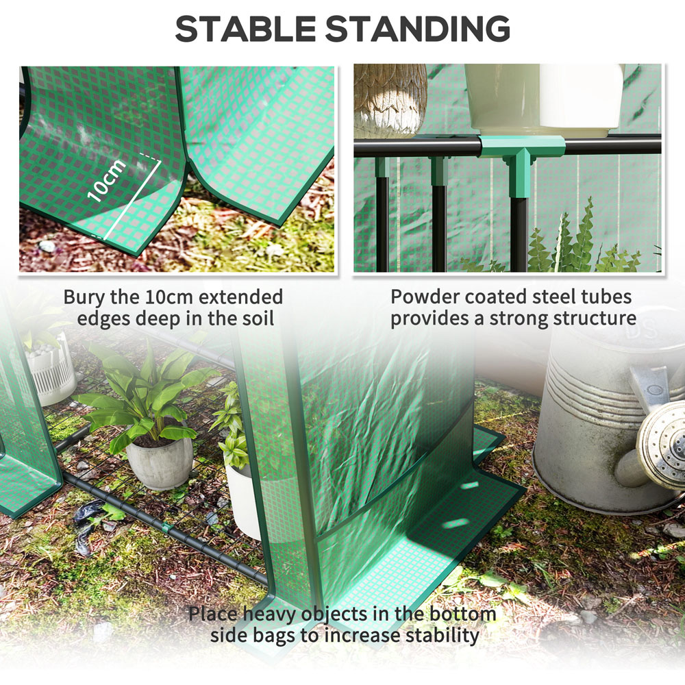 Outsunny 3 Tier Green Lean To 4.9 x 4.7ft Mini Greenhouse Image 7
