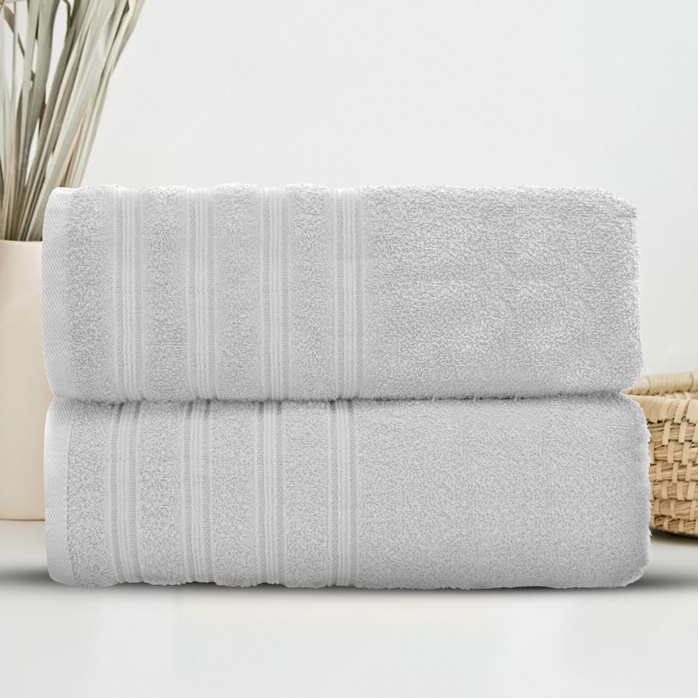 Velosso Hampi Cotton White Bath Sheet Set of 2 Image 2