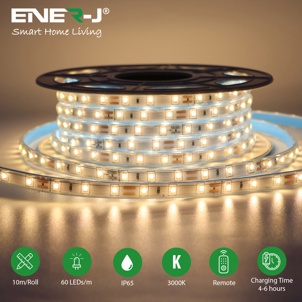 ENER-J Warm White LED 3000K IP65 Solar Powered Strip Light 10m Image 6