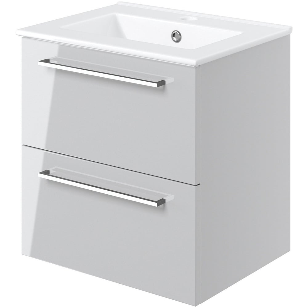 Bathstore Milford 2 Door Grey Wall Hung Basin Unit 510mm Image 3
