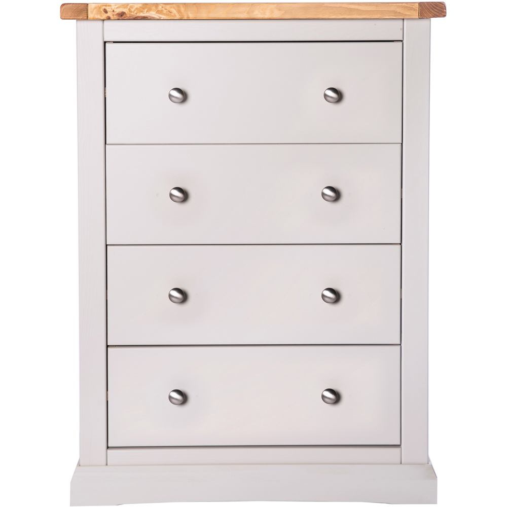 Cabinet Bits Loreo 4 Drawer Light Grey Chrome Knob Chest of Drawers Image 3