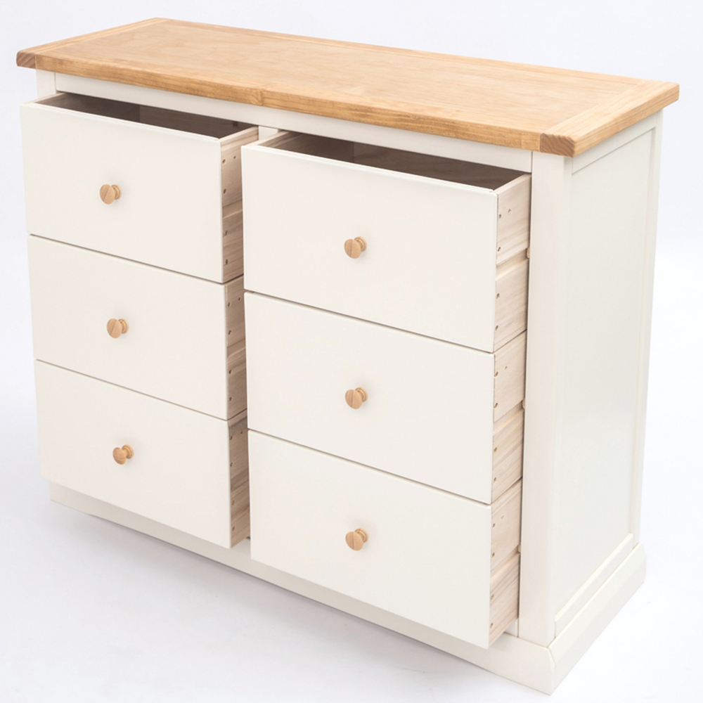 Cabinet Bits Castelli 6 Drawer White Wood Knob Chest of Drawers Image 4